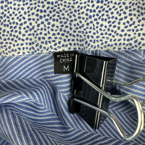 Bugatchi Uomo Shirt Mens Medium Button Up Blue Stripe Cotton Pocket - Picture 11 of 11